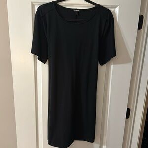 Black T-Shirt Dress with a Tie